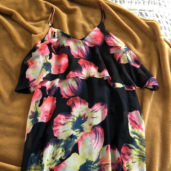 Nordstrom Soprano Navy and Floral High-Low Dress - Picture 3 of 6